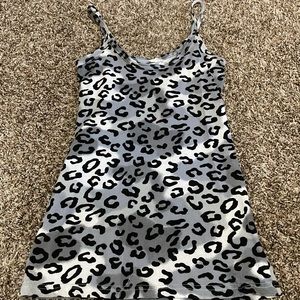 Leopard print scoop top